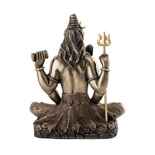 Topコレクション8.5インチシヴァin Padmasana LotusポーズHindu Statue in Cold Cast Bro 並行輸入｜good-quality｜03