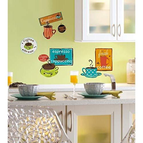RoomMates rmk1740scs Cafe Peel and Stick Wall Decals 並行輸入｜good-quality