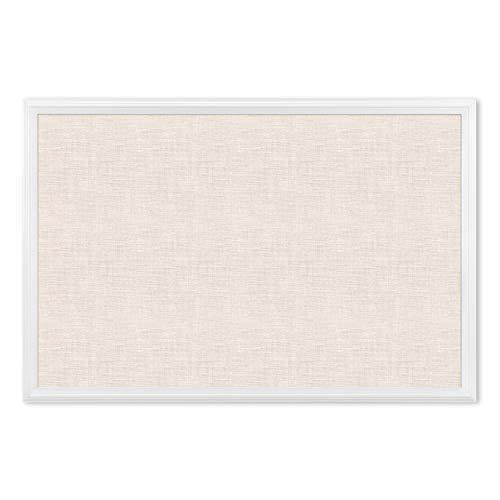 U Brands コルクリネン 掲示板 20 x 30インチ ホワイト木製フレーム 20 x 30 並行輸入