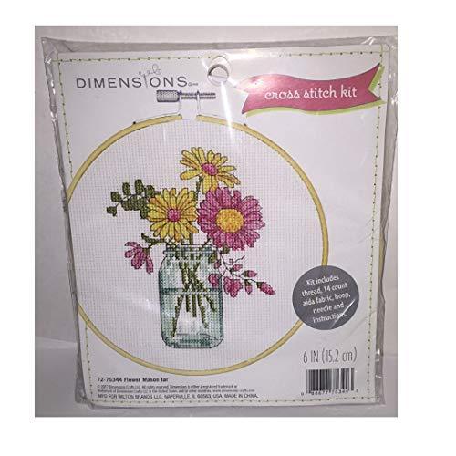 Dimensions カウントクロスステッチキット #72-75344 フラワーメイソンジャー 並行輸入