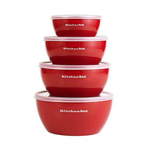 KitchenAid クラシックプレップボウル 蓋付き 4個セット エンパイアレッド 並行輸入