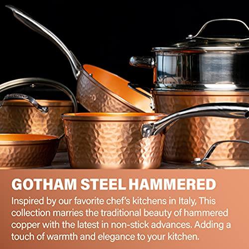 Gotham スチール鍋とフライパンセット プレミアムセラミック調理器具 3重コーティング超焦げ付き防止銅表面 アルミニウム構造 均一な 並行輸入｜good-quality｜04