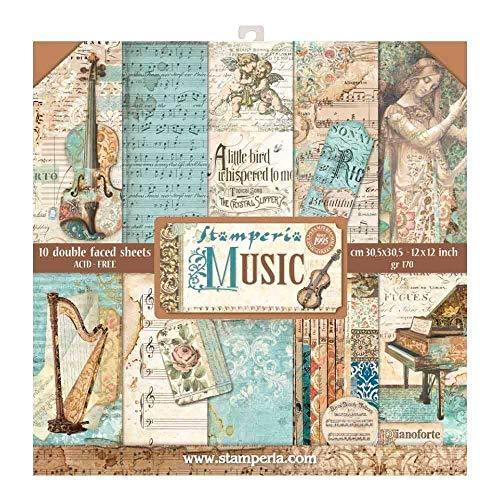 Stamperia Double-Sided Paper Pad 12X12 10/Pkg-Music 10 Designs/1 並行輸入