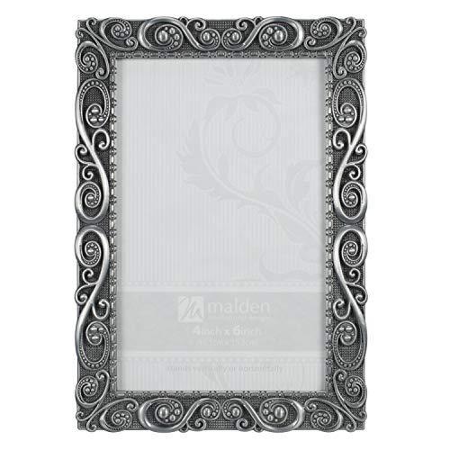 Malden International Designs Morgan Pewter Metal Picture Frame 4x6 並行輸入