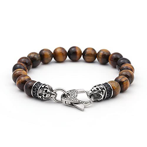 Starmond メンズ ビーズブレスレット ギフト: 10mm 天然溶岩 メンズブレスレット ブラック メンズブレスレット ビーズ ス 並行輸入