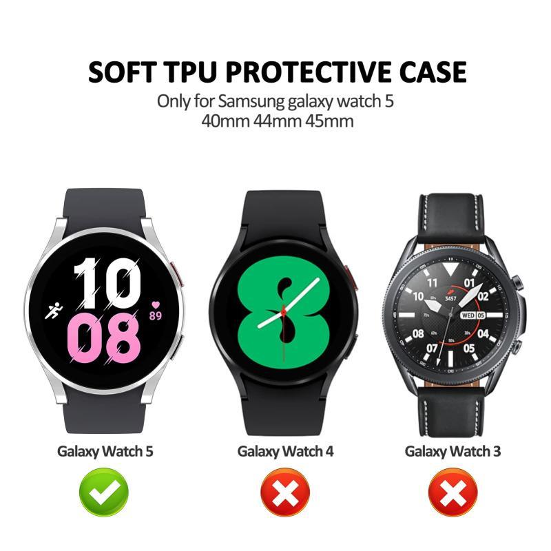 コンパチブル Samsung Galaxy Watch 5 40mm 44mm ソフトTPUスクリーンプロテクターとケースに対応、コンパチブル Sam｜good-smiley｜02