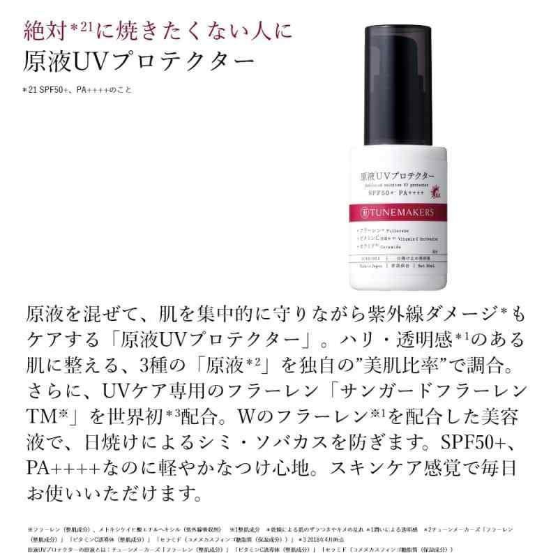 日焼け止め 原液UVプロテクター 30ml SPF50+ PA++++ 化粧下地 美容液 ウォータープルーフ クレンジング不要 無香料 TUNEMAK｜good-smiley｜02