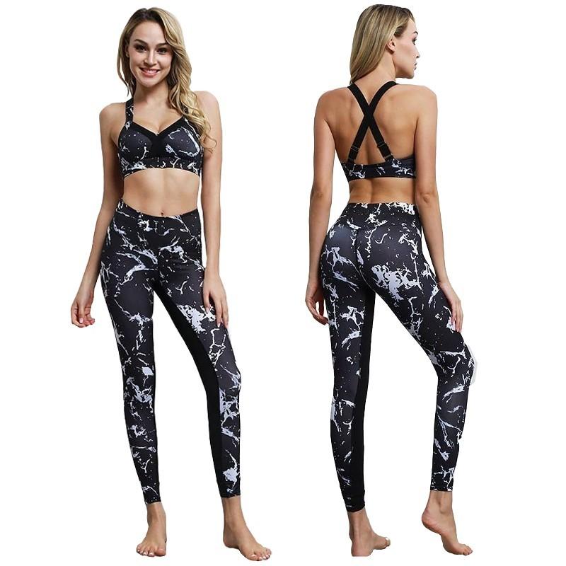 ヨガウェア スポーツ 上下セット 大理石柄 おしゃれ フィットネス レディース F18 94 Good Time Store 通販 Yahoo ショッピング