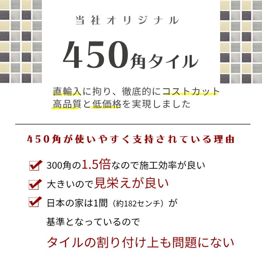 【コンビニ受取対応商品】 GOOD TILE SHOPタイル 450角 玄関床 屋外床用 ナチュラルストーン アンチスリップ仕上げ 全3色 6