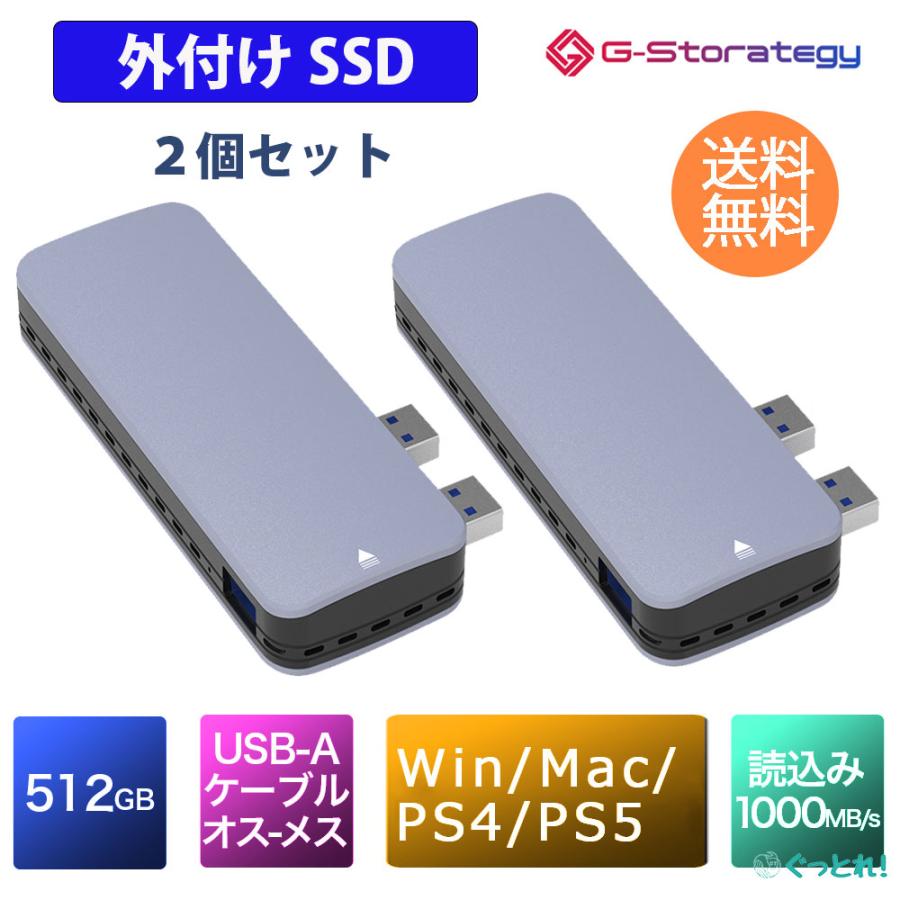 IRIE（FFF SMART LIFE CONNECTED） 【2個セット】外付けSSD 512GB PS5 