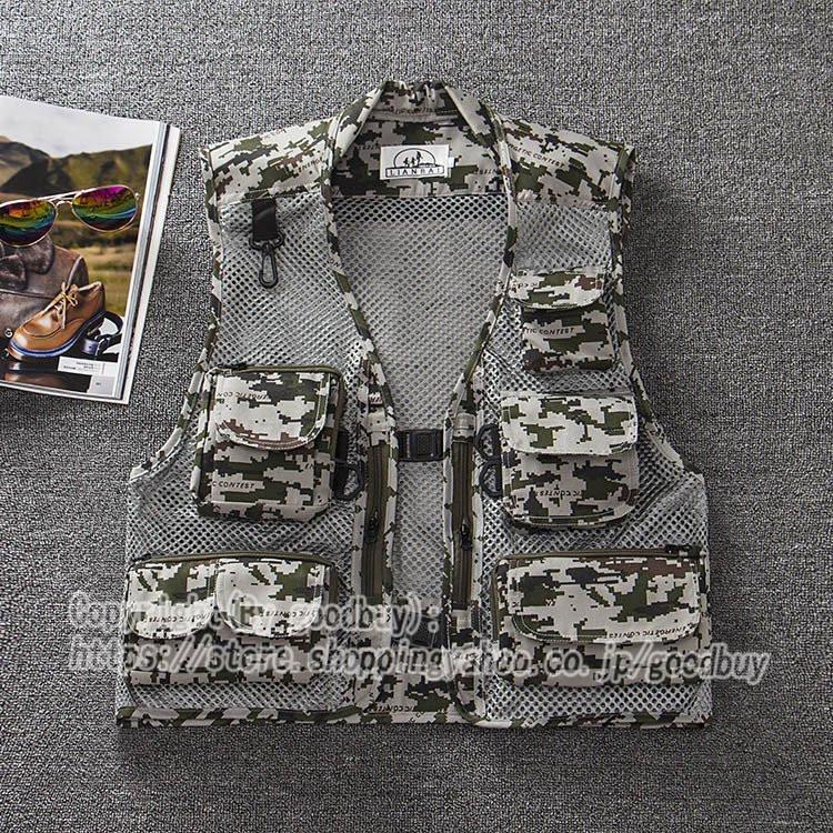 人気の春夏 フィッシングベスト メンズ アウトドアベスト 釣り ベスト カメラマンベスト 多機能 野外撮影 カジュアルベスト 監督者 記者 Materialworldblog Com