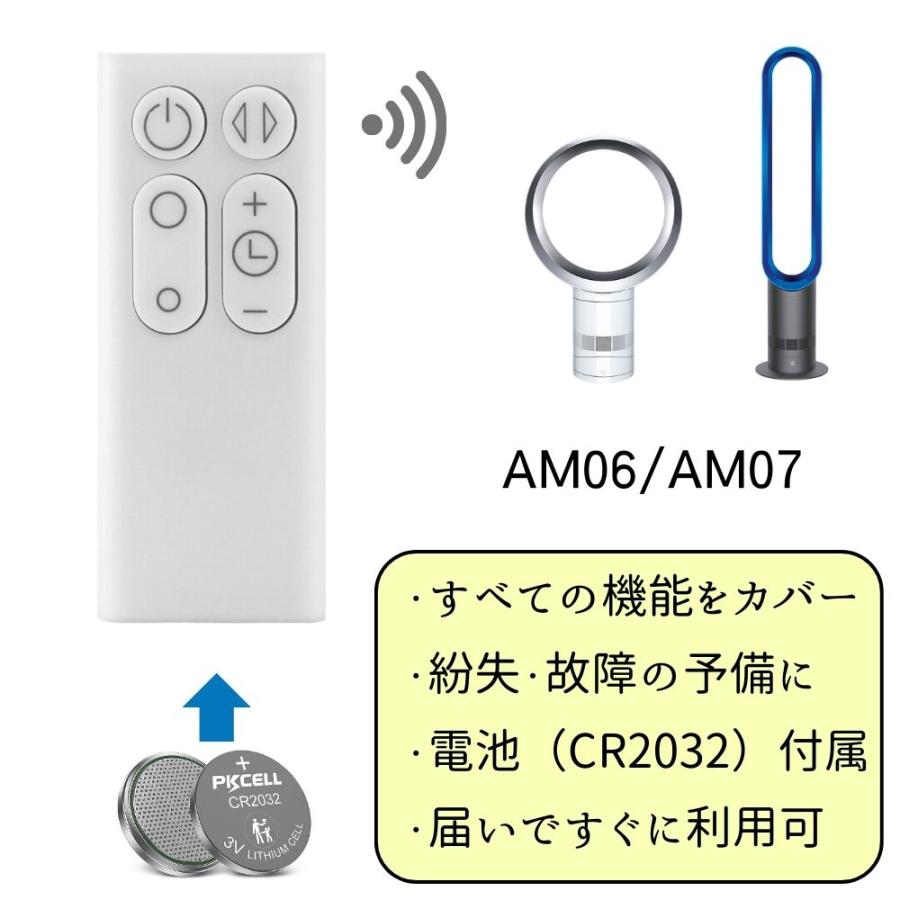 ダイソン リモコン AM06 AM07 互換リモコン 白 電池付属 Dyson Cool ファンモデル 965824-01　｜goodconnect｜02