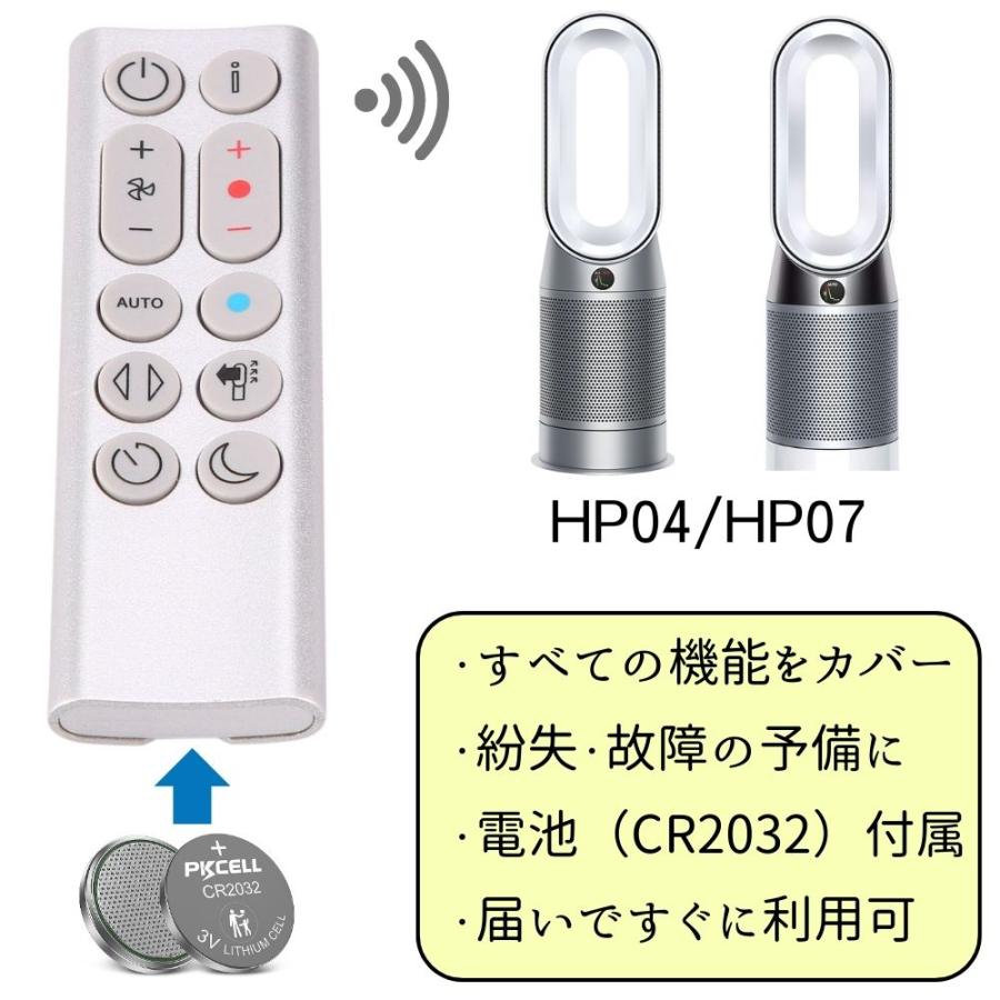 【電池付属】ダイソン HP04 HP07 交換用リモコン スグ使える シルバー Dyson Hot + Cool 969897-01｜goodconnect｜04