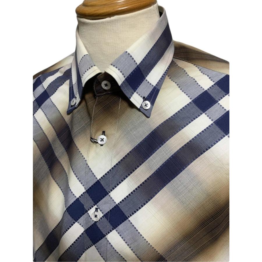 barassi × ゲッツナー ボタンダウンシャツ オンブレ オーストリア製生地 barassi × ゲッツナー ボタンダウンシャツ オンブレ