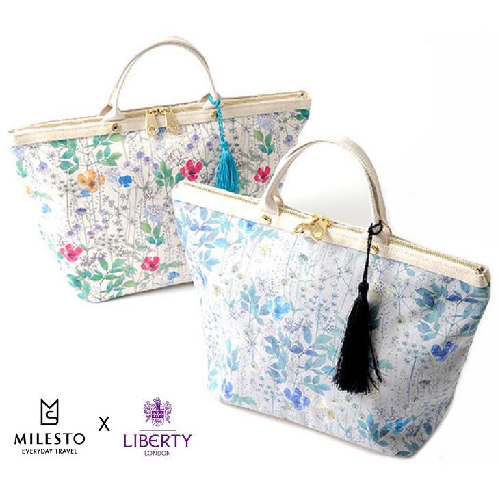 milesto ミレスト　MILESTO×LIBERTY　Sweet escape リバティプリント トートバッグ Irma white　 MLS420-IRWH