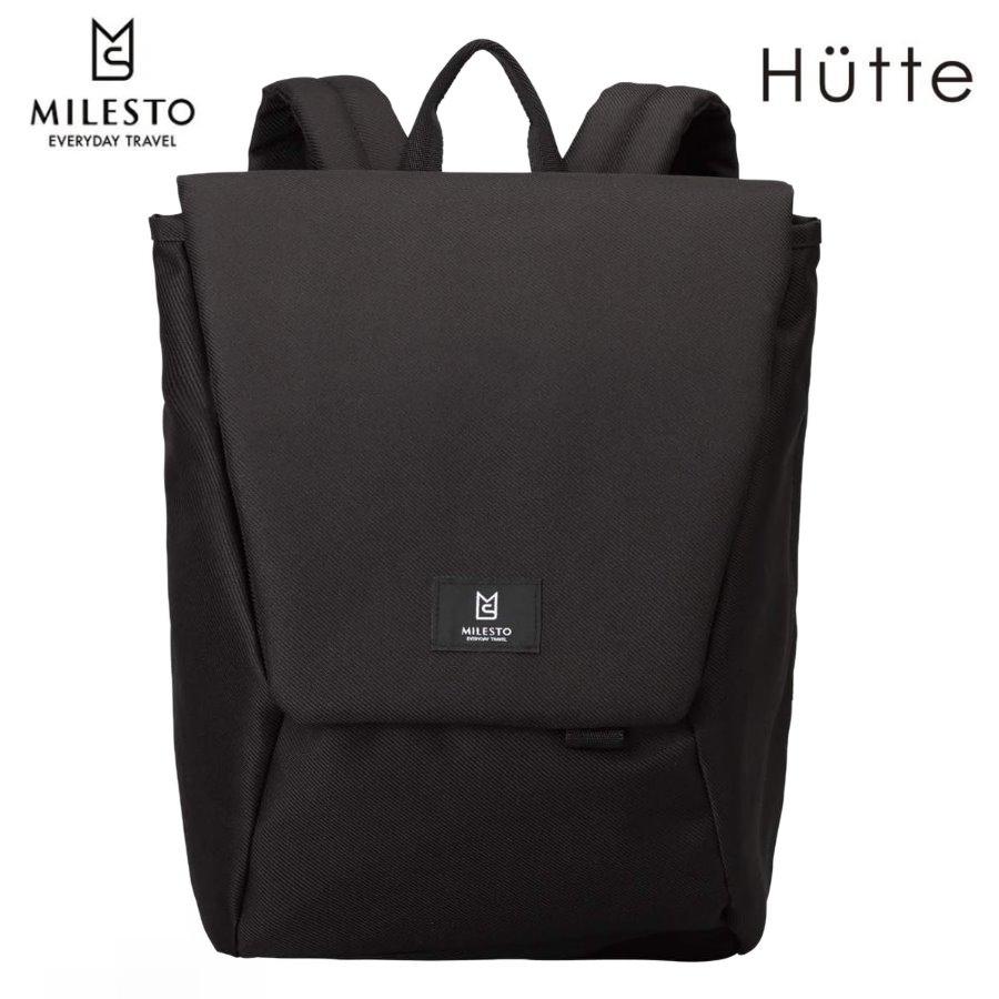 MILESTO ミレスト Hutte ヒュッテバックパック ブラック MILESTO ミレスト Hutte ヒュッテ Wフラップバックパック バッグ