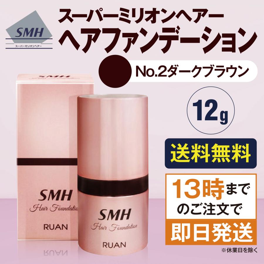 スーパーミリオンヘアー ヘアファンデーション 12g NO.2 ダークブラウン 白髪隠し カバー | 
