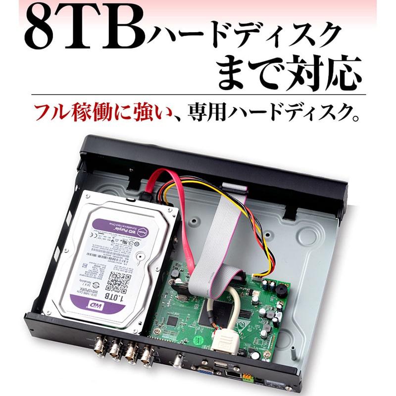 防犯カメラ 録画機 レコーダー 8台 8チャンネル 録画 AHD 1080P 監視