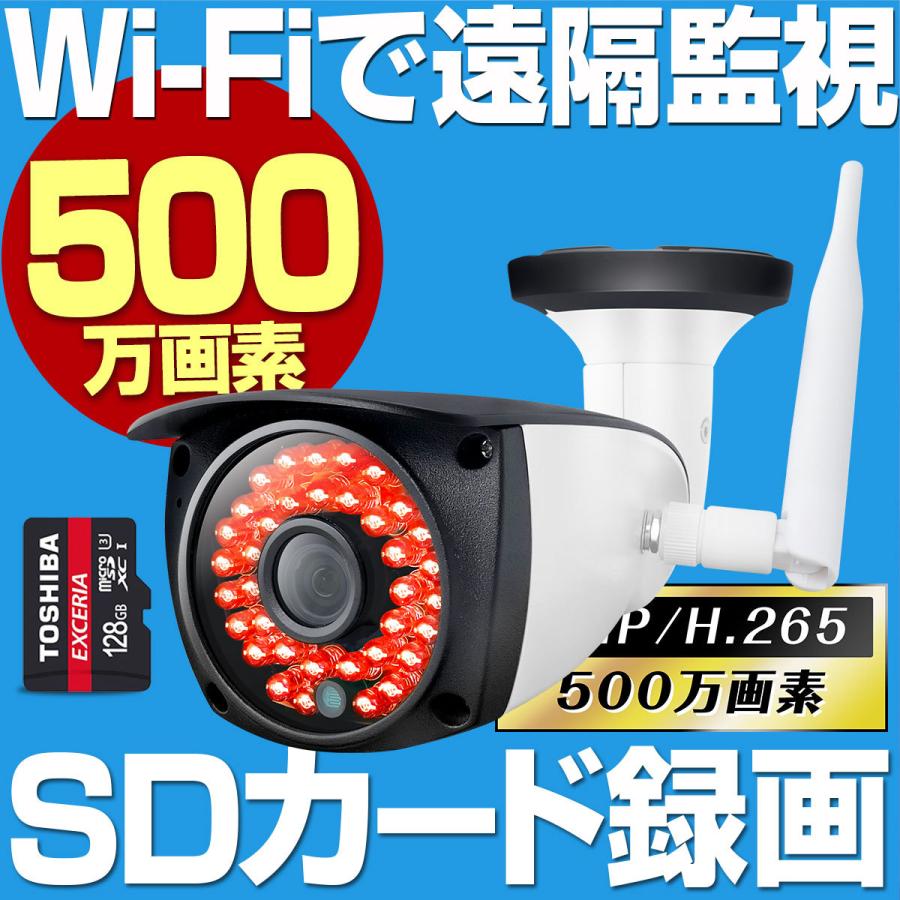 防犯カメラ SDカード録画 SDカード 録画 ワイヤレス WiFi 500万画素