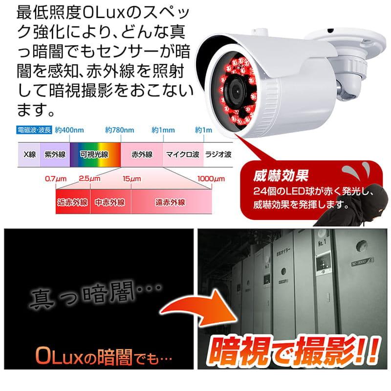 防犯カメラ 屋外 248万画素 有線 2.8mm 防水 監視カメラ : 防犯カメラ