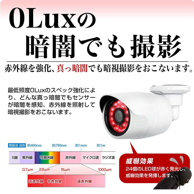 防犯カメラ 200万画素 スターライト 有線 屋外 家庭用 監視カメラ