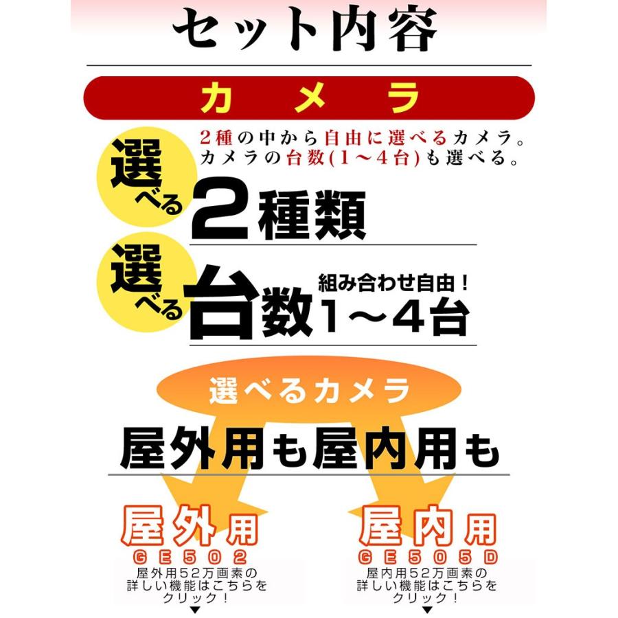 防犯カメラ アナログ 信号 監視カメラ 52万画素 有線 屋外 屋内 録画 スマホ 4台 セット_2