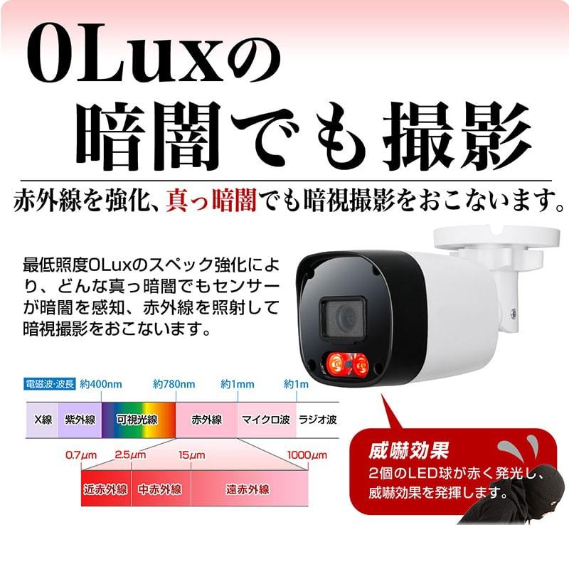 防犯カメラ 4K 800万画素 AHD 屋外 家庭用 有線 小型 防水 赤外線 暗視