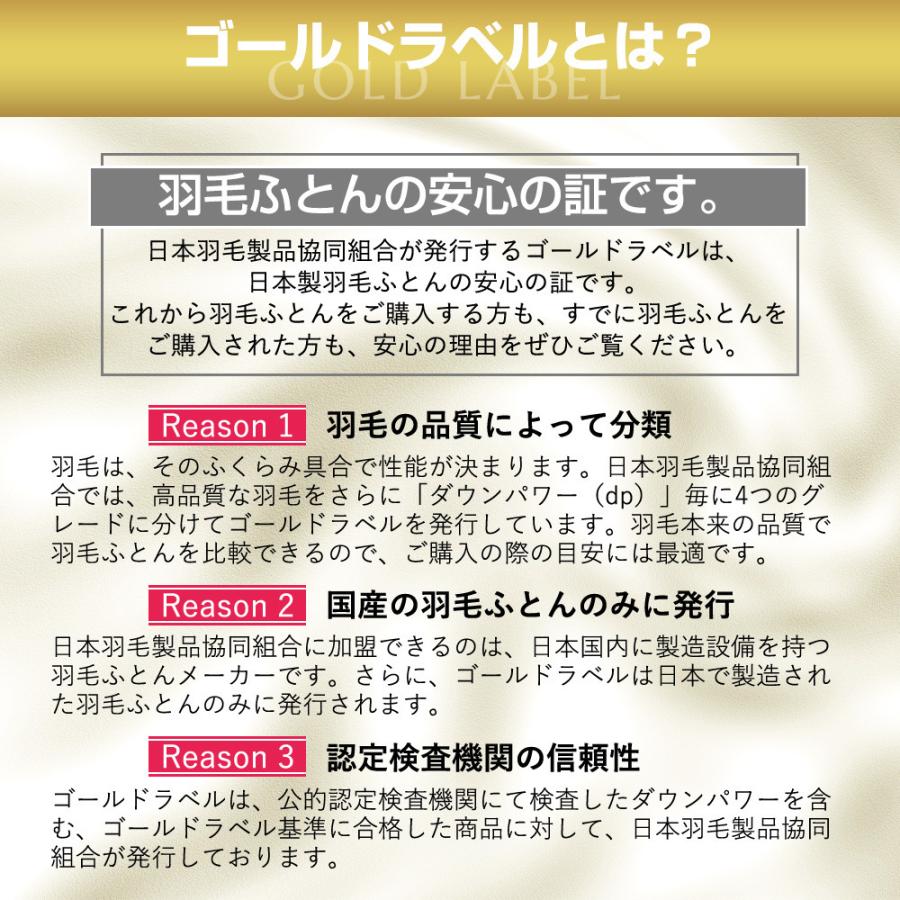 羽毛布団 クイーンロング 冬用 クイーン ロング 羽毛ふとん 布団 掛け布団 掛布団 ふとん 抗菌 防臭 ダウン90％ 軽量 1.6kg 暖かい｜goodfeather｜08