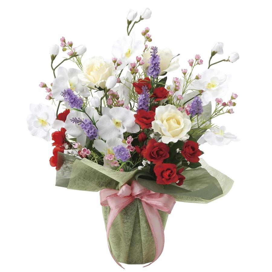 造花 アートフラワー アレンジ「スプレンドローズ」光触媒 空気清浄 インテリア植物 85