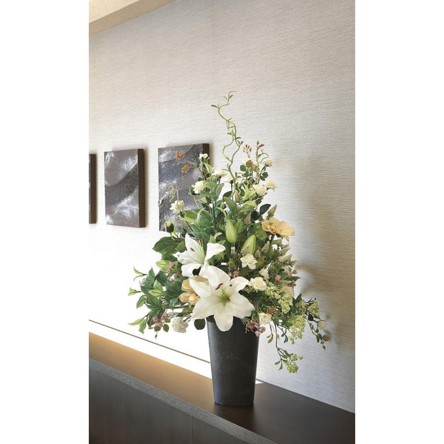 造花 アートフラワー アレンジ 「カサブランカ-ヤード」 光触媒 空気清浄 インテリア植物 あすつく/優良配送 送料無料 ギフト :537as ...
