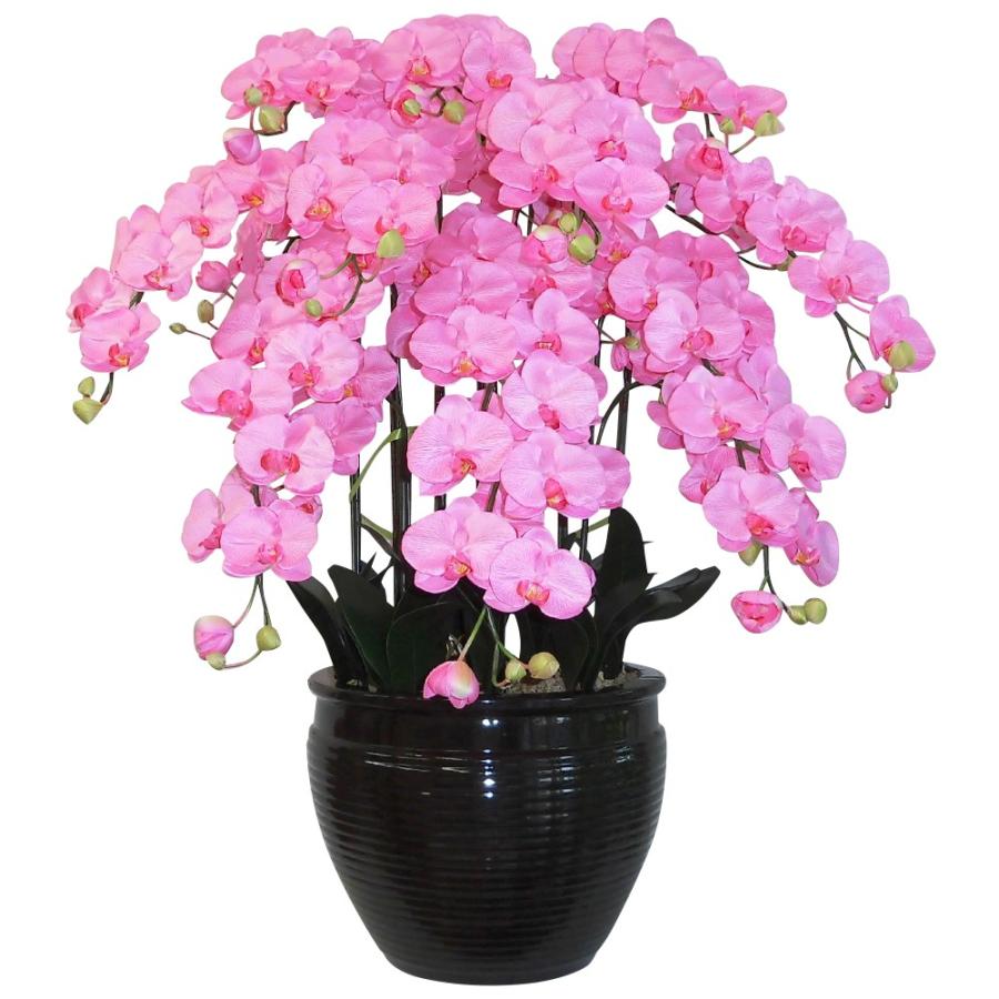 胡蝶蘭 鉢植 L(大)サイズ ピンク アートフラワー鉢花 10本立 ピンク 花 ガーデニング