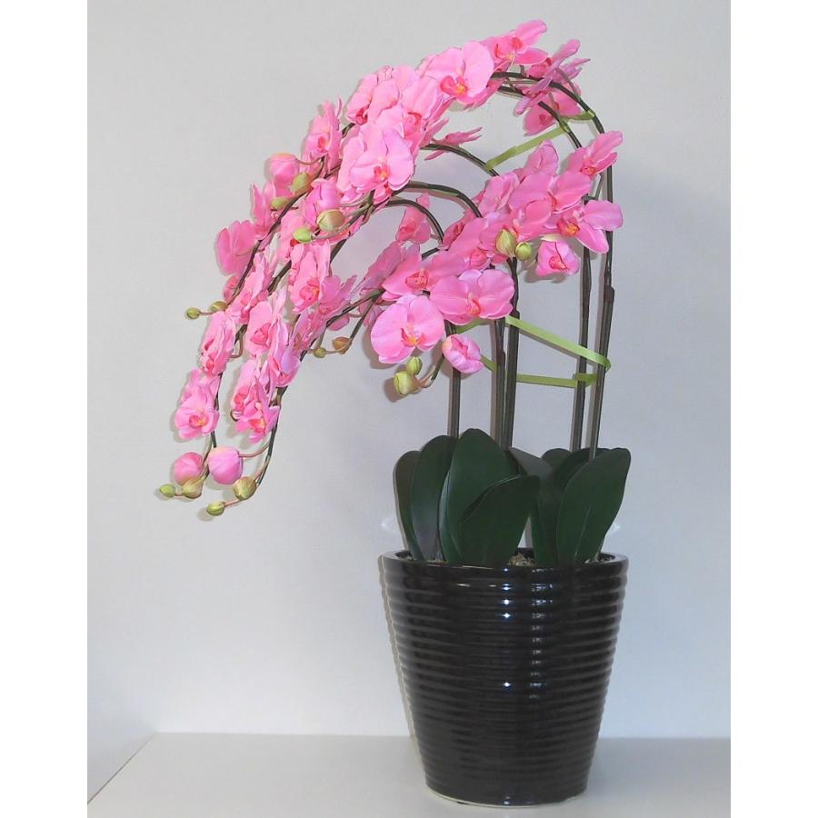 造花の胡蝶蘭 トラッド鉢植 L(大)サイズ-5本立 /ピンク 光触媒 空気清浄 アートフラワーの画像