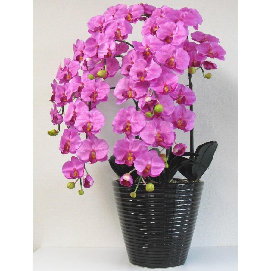 造花の胡蝶蘭 トラッド鉢植 L(大)サイズ-5本立 /赤(オーキッド色) 光触媒 空気清浄 アートフラワーの画像