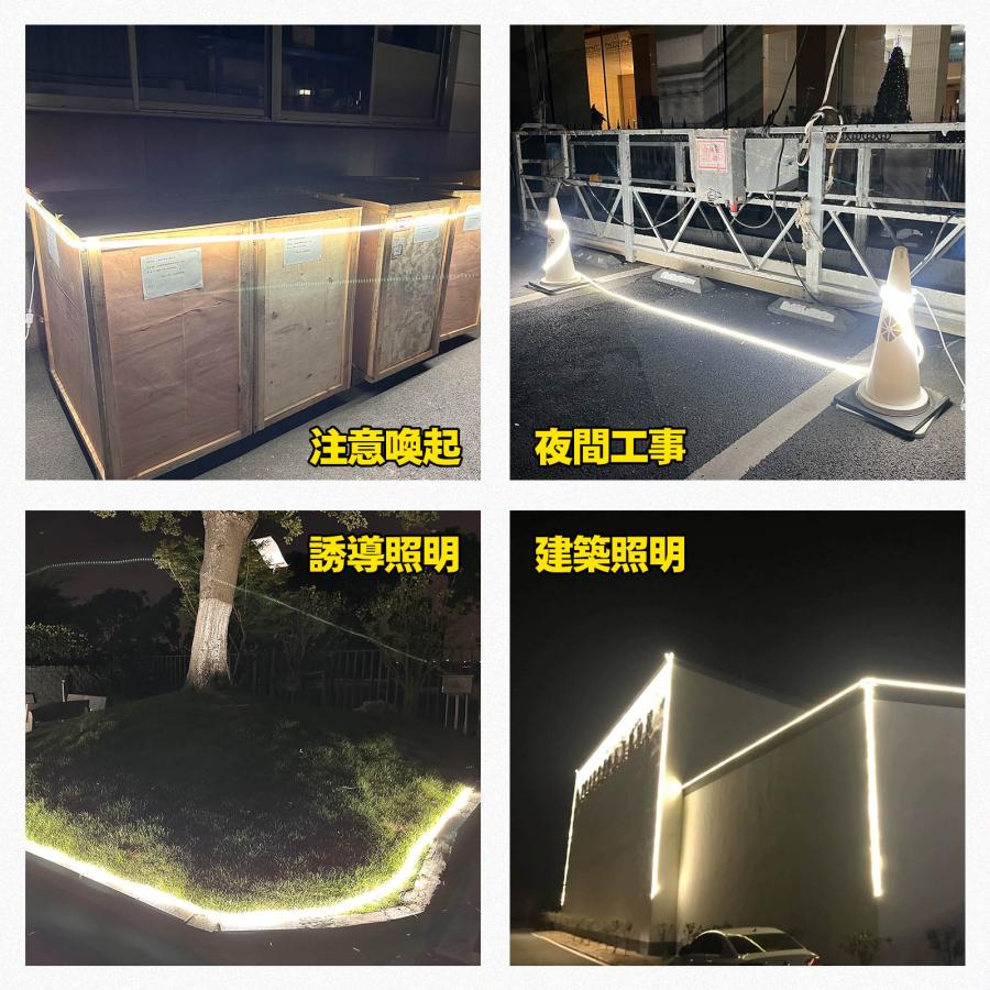 10m LEDロープライト 片面発光 60W 4500LM 100V 電源コード 防水 IP65 耐衝撃 IK10 チューブライト 業務用 投光器 ガレージ 夜間作業 道路工事 CB-2S5M-90V | GOODGOODS | 07