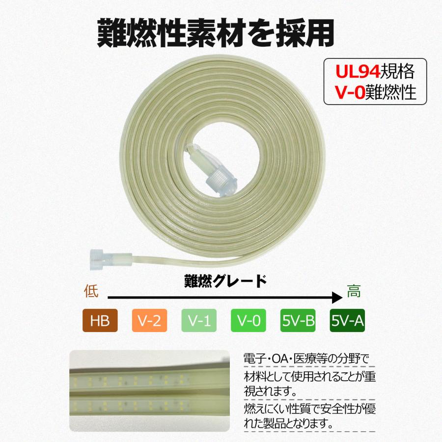 10m LEDロープライト 片面発光 60W 4500LM 100V 電源コード 防水 IP65 耐衝撃 IK10 チューブライト 業務用 投光器 ガレージ 夜間作業 道路工事 CB-2S5M-90V | GOODGOODS | 09