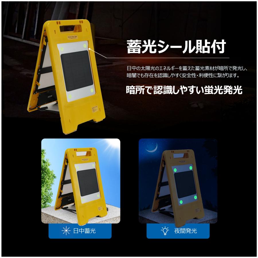 4個セット 新発売 GOODGOODS LED発光A型標示板 ソ-ラ- 充電式 3種プレ-ト 屋外 防水 IP54 USB LED看板 夜間作業中 交通標識 工事中 作業用 LEDライト KG-SJ3Aの画像