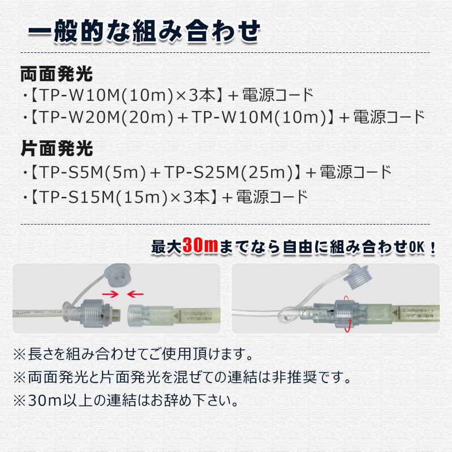 GOODGOODS（グッド・グッズ） 10m LED ロープライト 両面発光 14000LM