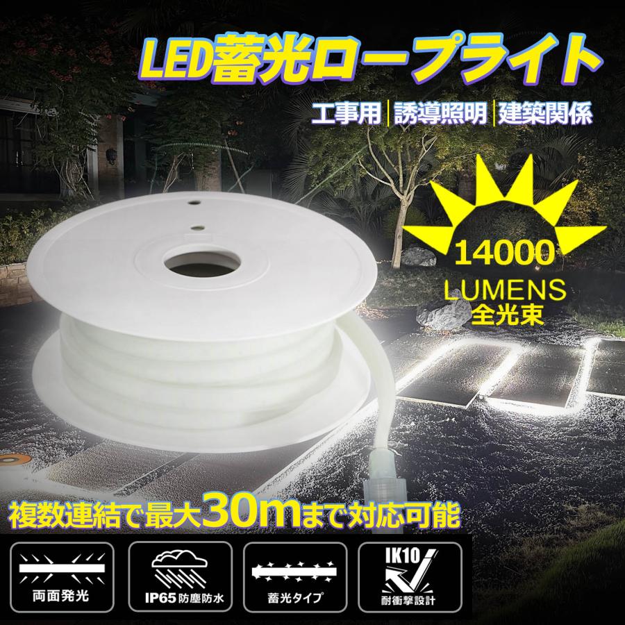 【新品】 LEDロープライト 10m 両面発光 14000lm 高輝度 IP65 GOODGOODS（グッド・グッズ） 10m LED ロープライト 両面発光 14000LM
