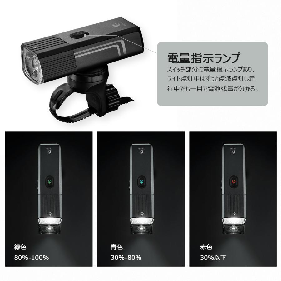 GOODGOODS 充電式 LEDサイクリングライト 800lm 防水 IP66 自転車用