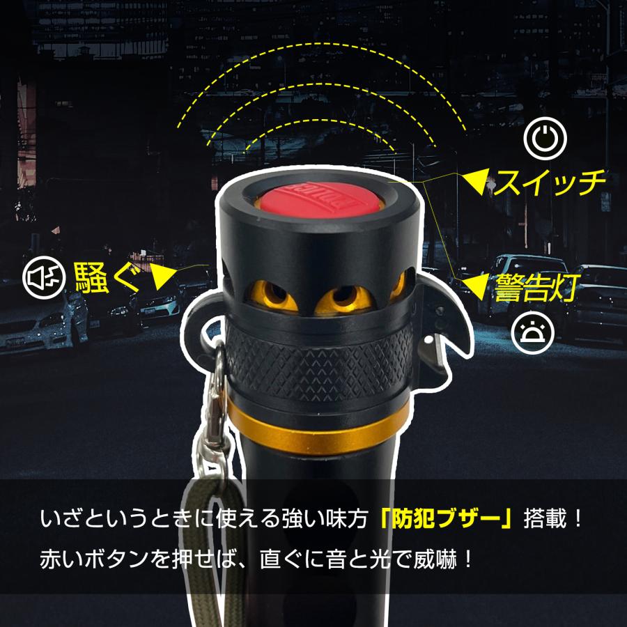GOODGOODS（グッド・グッズ） 護身用 充電式 LED懐中電灯 強力 軍用