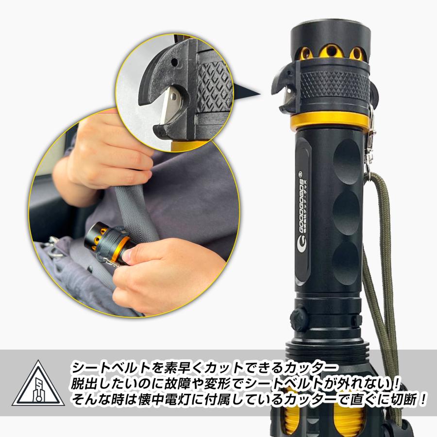 GOODGOODS（グッド・グッズ） 護身用 充電式 LED懐中電灯 強力 軍用