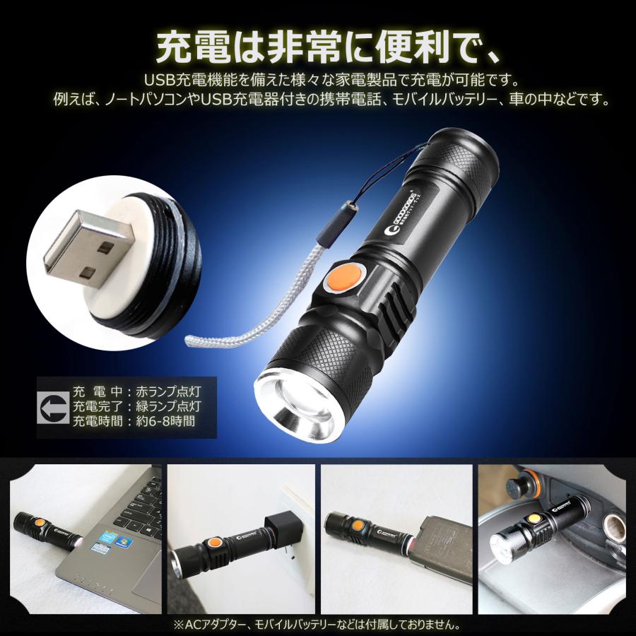 GOODGOODS（グッド・グッズ） GOODGOODS LED懐中電灯 USB充電式 1800lm