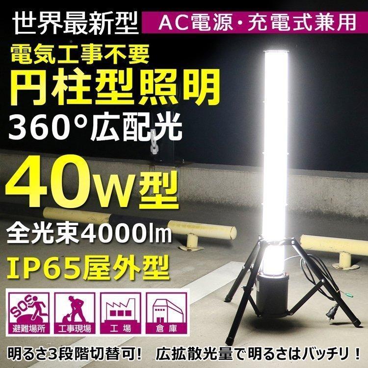 GOODGOODS（グッド・グッズ） 四個セット 充電式 作業灯 LED投光器 40W
