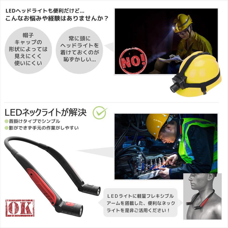 セール 充電式 LEDネックライト ハンズフリー 首掛けライト IK07 耐衝撃 320lm 夜間作業 防災 ワークライト レジャー 車中泊 ヘッドライト 軽量 1年保証 HL-27K｜goodgoods-1｜15