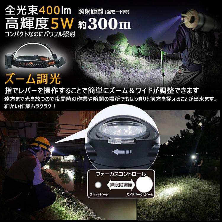 セール 充電式 LEDライト ヘッドライト ヘルメット用 LED 防水 夜釣り アウトドア 屋外 登山 ウォーキング 散歩 レジャー 軽量 携帯型 一年保証 HL-50TR｜goodgoods-1｜04