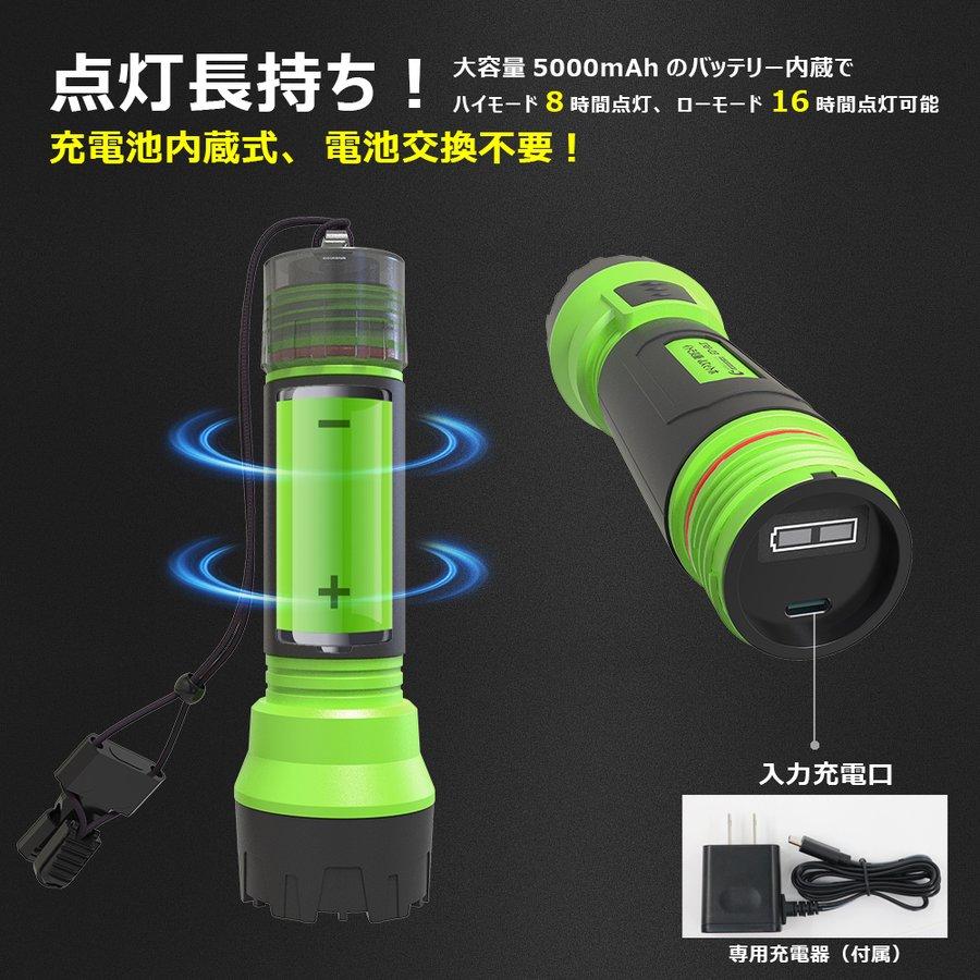 GOODGOODS（グッド・グッズ） 充電式 LEDライト 懐中電灯 LED 強力 