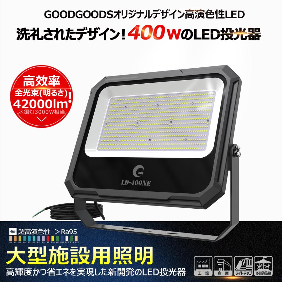 GOODGOODS（グッド・グッズ） 400W LED作業灯 42000lm 超高輝度 薄型
