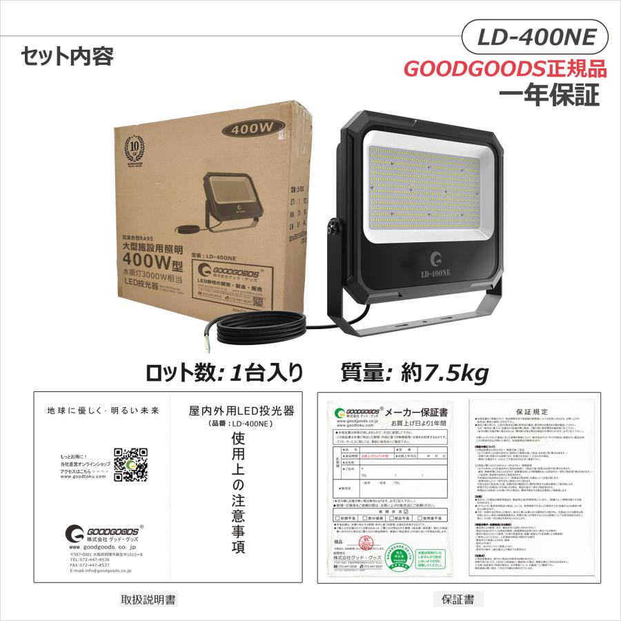 GOODGOODS（グッド・グッズ） 400W LED作業灯 42000lm 超高輝度 薄型