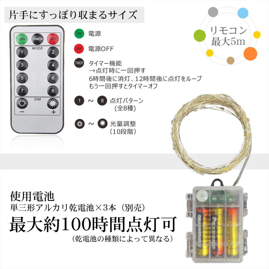 GOODGOODS（グッド・グッズ） 4色 LED フェアリーライト 単3乾電池