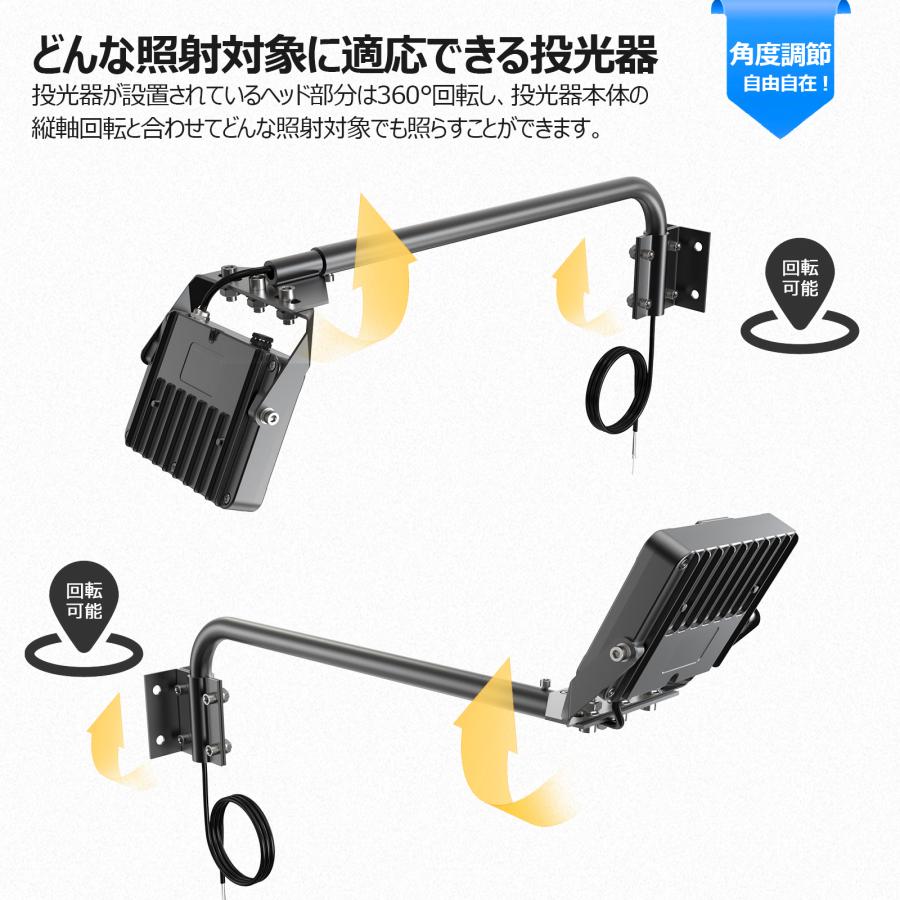 3個セット LED看板灯 屋外 防水 30W 3150LM 明るい IP66 投光器 スポットライト 高演色性 照明器具 防雨 アームライト 取付簡単 LD-K2M LD-K4W｜goodgoods-1｜09